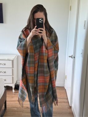 Edinburgh 100% Lambswool Plaid ShawlBuchanan Antique Heritage Scottish OS